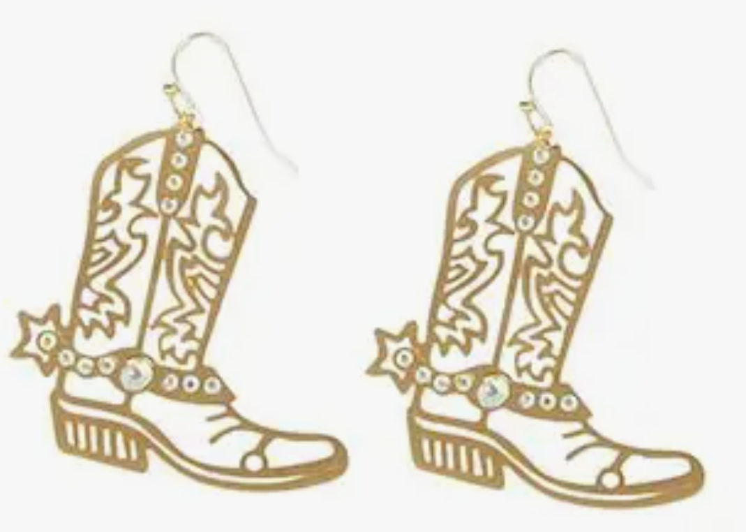 Rhinestone Cowboy Boot Earrings