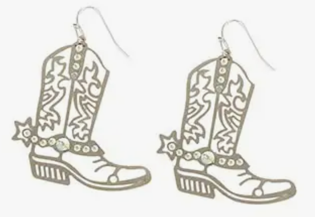 Rhinestone Cowboy Boot Earrings